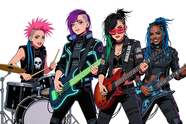 Mona Lisa Override band illustration